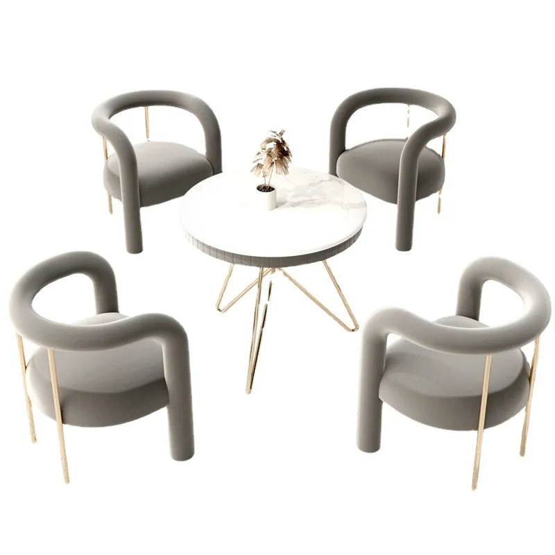 

Simple milk tea shop reception negotiation table and chair combination sales office negotiation leisure