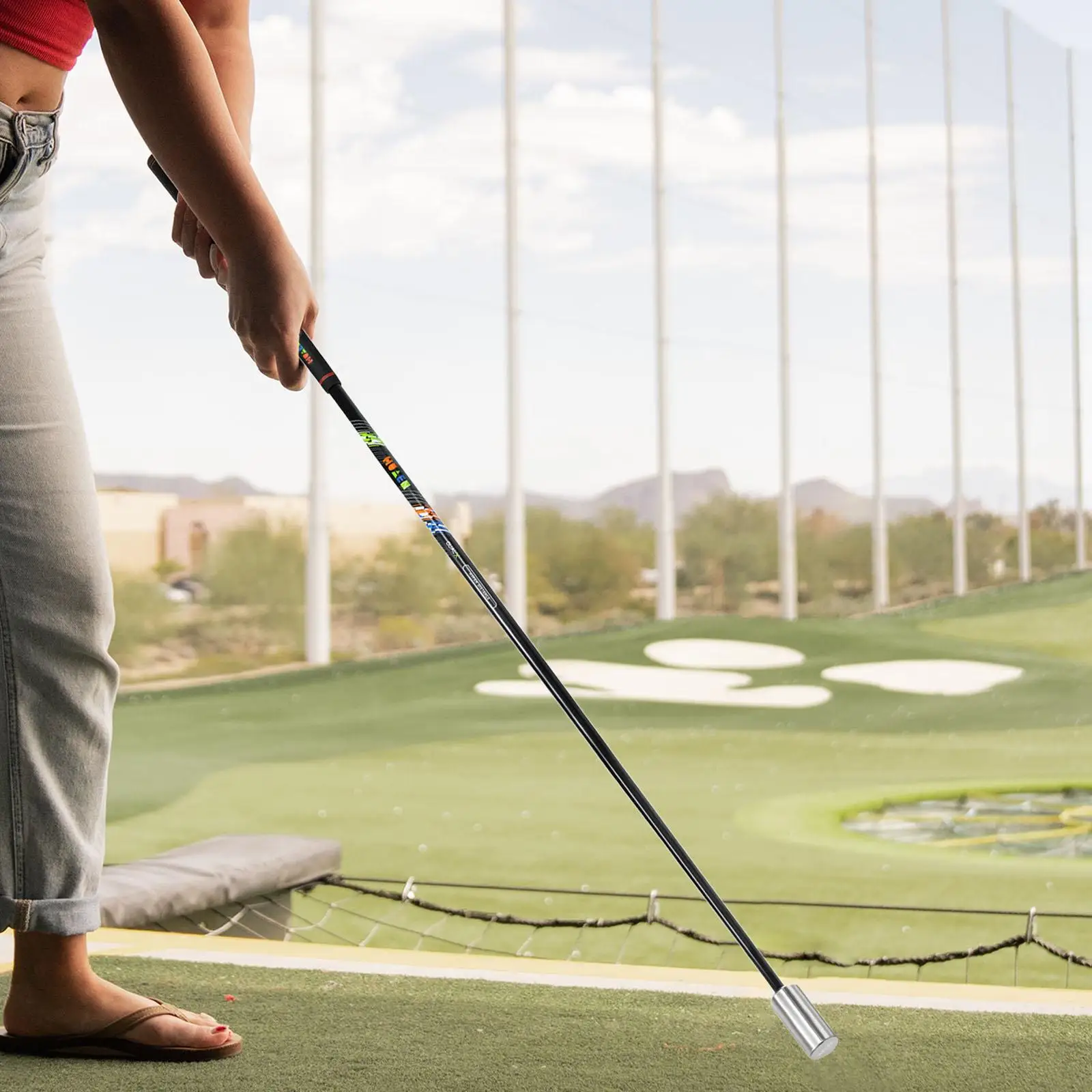 

Golf Swing Trainer Alignment Stick Golf Swing Practice Aid for Home Garden Golf Training and Muscle Building