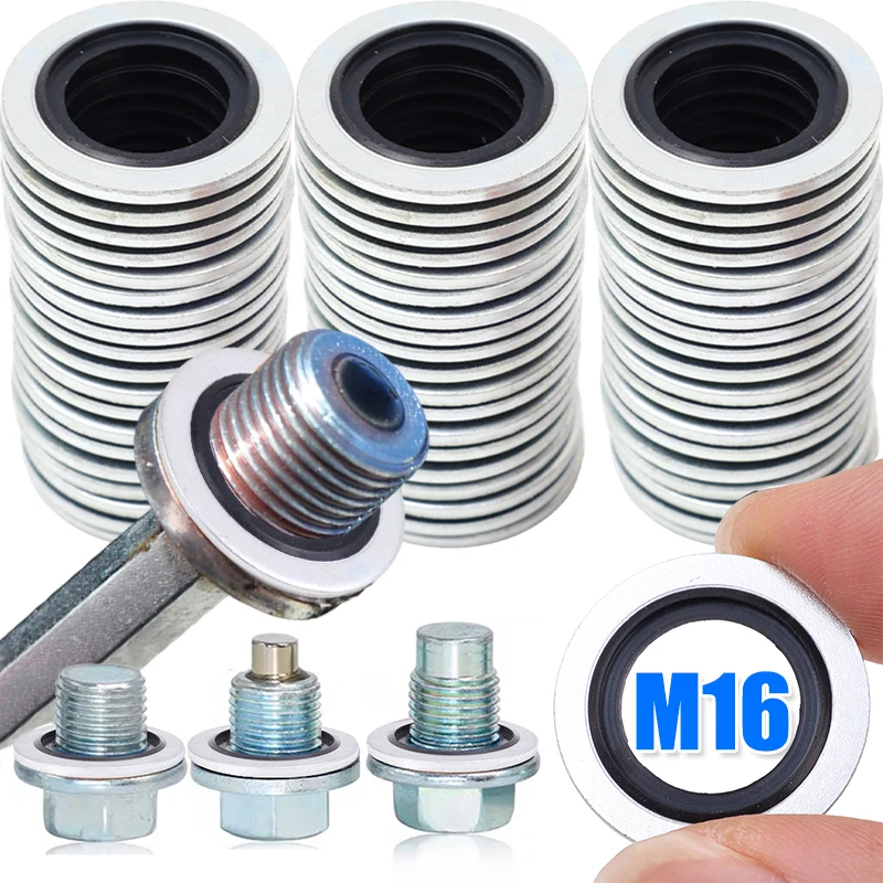 Für Renault Bonded Dichtung Waschmaschine Auto Ölwanne Ablauf Stecker Aluminium Legierung Gummi Dicht Ring OE110265505R Dichtung Auto Zubehör
