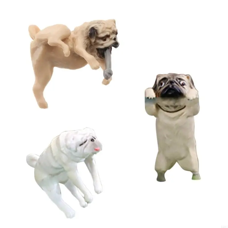 H9EC Animal Aquarium Decorations Miniature ลูกสุนัขแกะสลักวัสดุเครื่องประดับวัสดุที่ปลอดภัย
