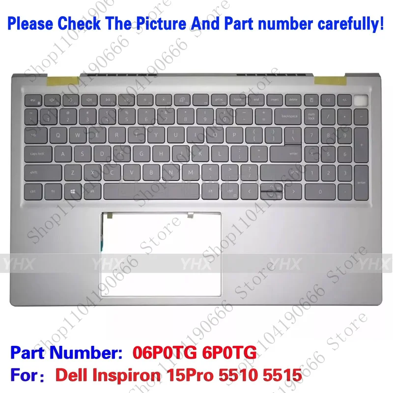 

Notebook computer components New For Dell Inspiron 15Pro 5510 5515 Palmrest with Keyboard 15.6 backlit 06P0TG.