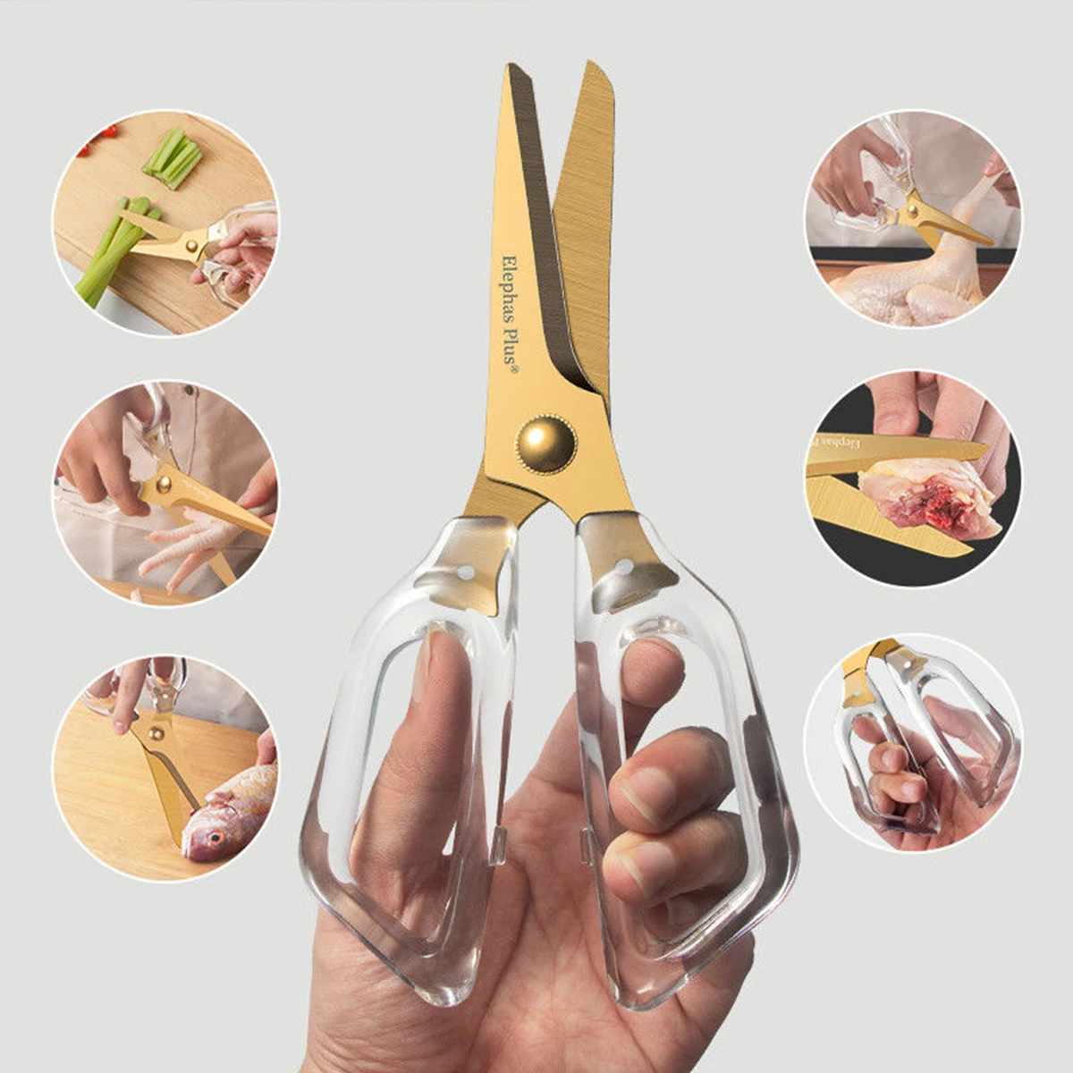 Factory Direct SK5 Kitchen Scissors - Heavy Duty Stainless Steel For Chicken Bones, Multi-Function Household Food Prep