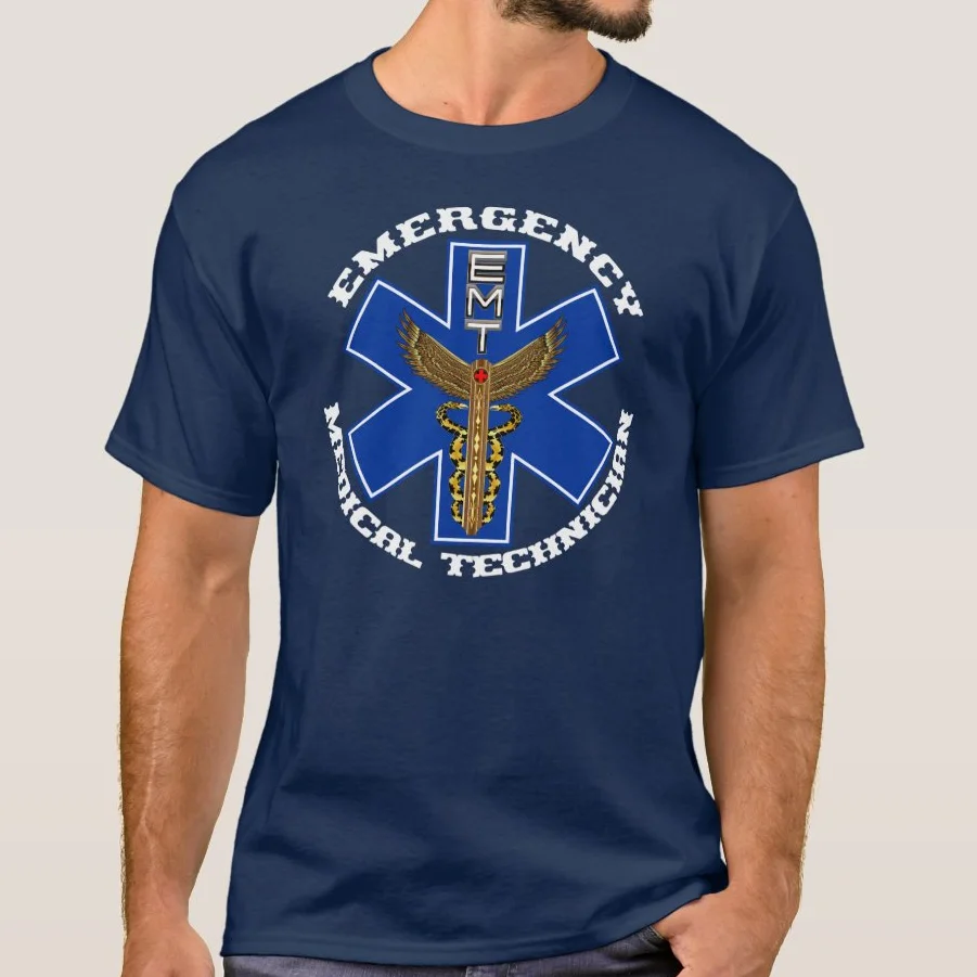 Novel Star of Life EMT Medical Paramedics T Shirt. High Quality Cotton, Large Sizes, Breathable Top, Loose Casual T-shirt S-3XL