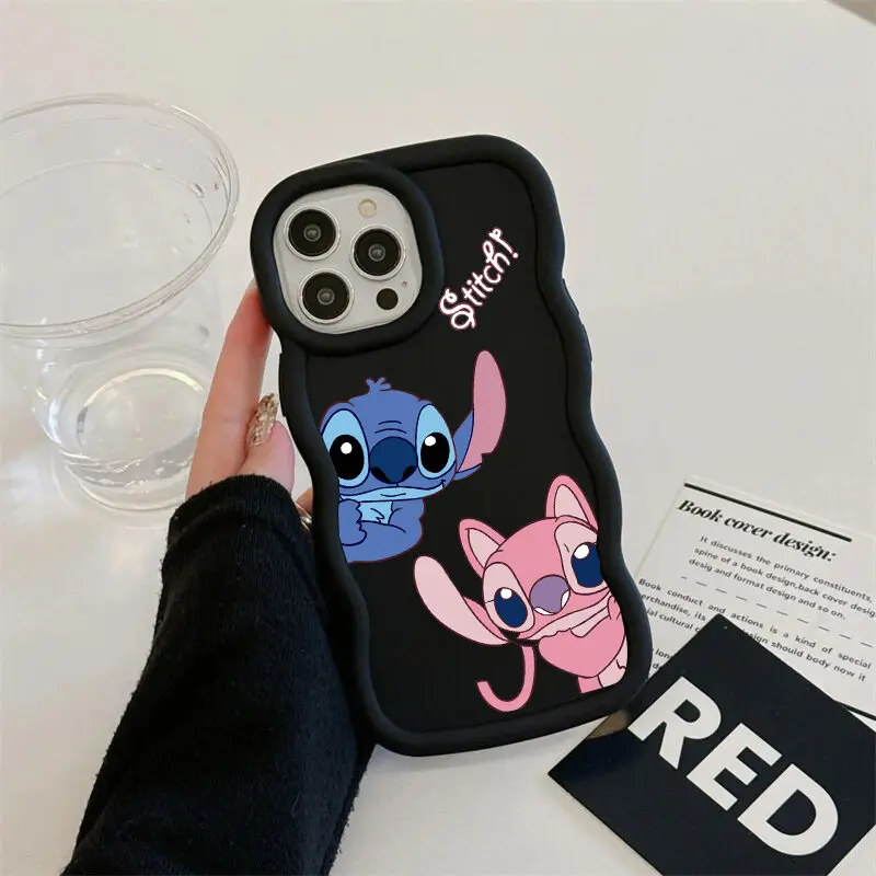 Cute Stitch Couple Looking Wave SideCase For Honor 90 Lite X9A X9B X7A X8A X7B X8B P40 Lite Nova 3i Cover Silicone Candy Couqe