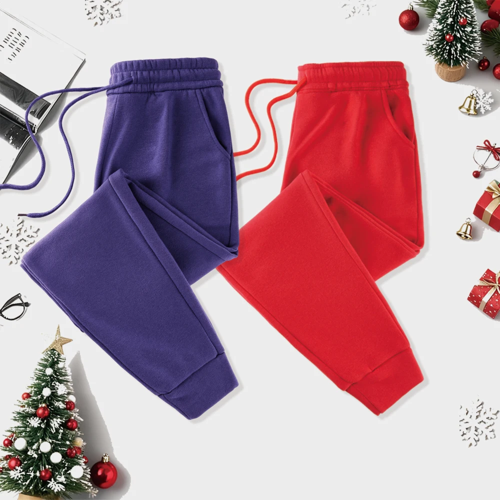 

Solids All-match Sportwear Mens Autumn Fashion Joggers Pants Casual Fleece Outdoor Trousers Unisex Warm Y2K Colour Clothing