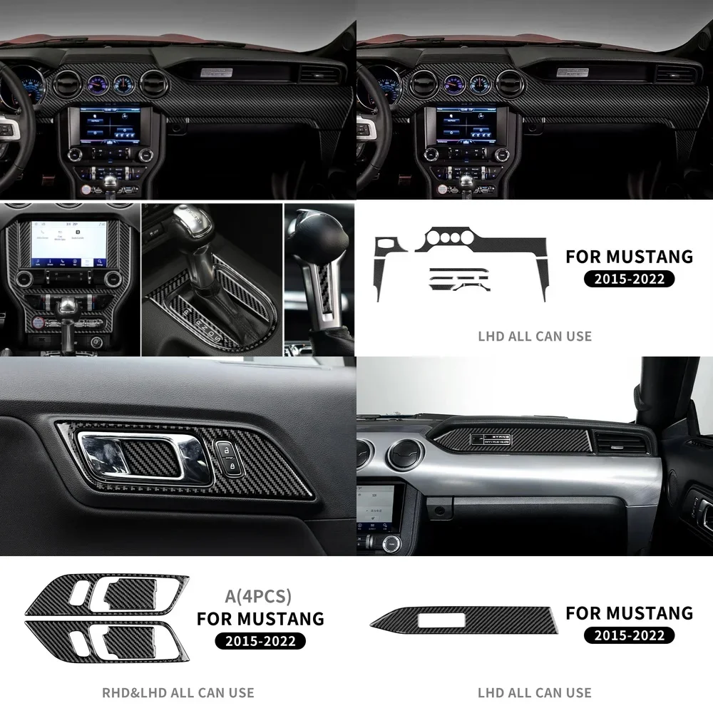 

Накладка на панель салона из настоящего карбона для Ford Mustang 2015-2023