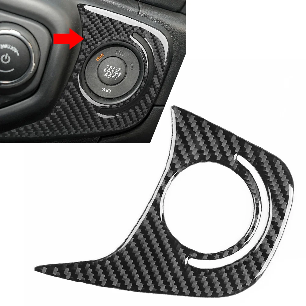 Interior Panel Cover Trim Engine Start Stop Button For Jeep Gladiator JT 2020-2023 Carbon Epoxy Coating Soft Black Right