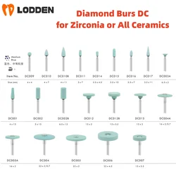 Dental Zirconia Polishing Burs DC/DG for emax Lab Polisher Medium Grit Green Ceramics Pregnant Diamond Burs