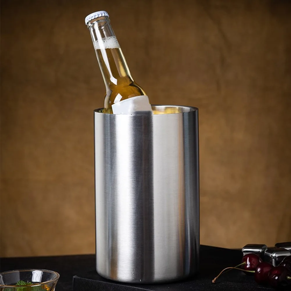 High Performance Stainless Steel Ice Bucket with a Modern Look for Easy Serving of Chilled For Champagne and Beer