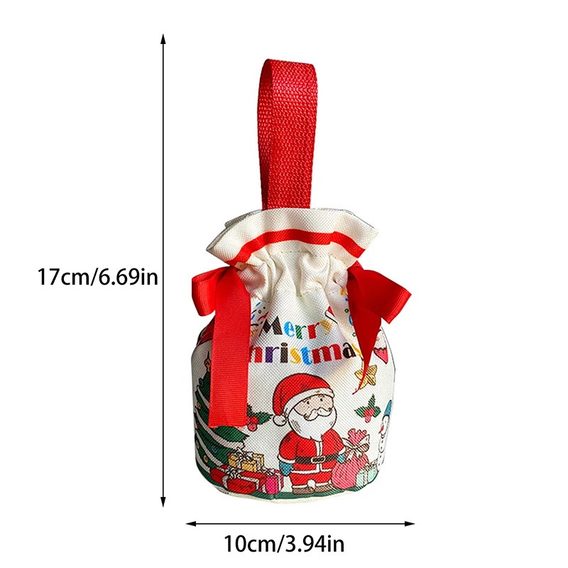 Christmas Gift Bag Cartoon Santa Claus Elk Xmas Tree Handheld Canvas Bag Merry Christmas Decor Natal Navidad Happy New Year 2025