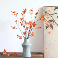 57CM Red Maple Leaf Artificial Plant Autumn Red Leaf Rattan Green Plant Home Porch Model House Decorative Plant
