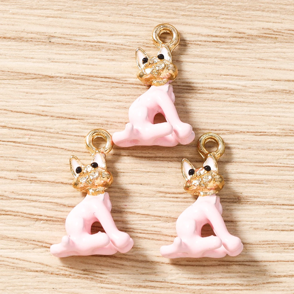 Tusember 5 Stück Niedliche Tieranhänger Bunte Hunde- und Katzenanhänger Perlen für DIY Sterling Marken-Armband Ohrringe Schmuckherstellung – Detail 4