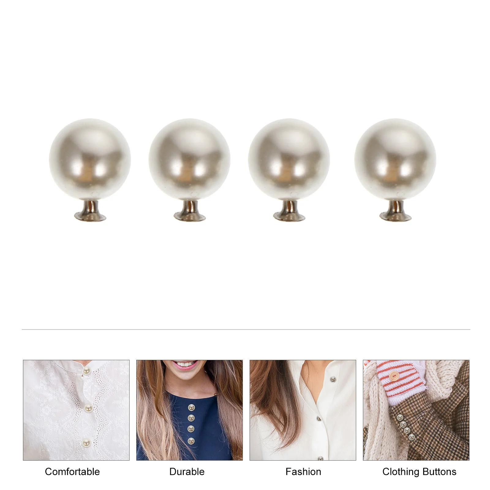 

100Pcs DIY Pearl Buttons All Match Women Shirts Clothing Sewing Ornaments Fashionable Pearl Buttons Button Crafts