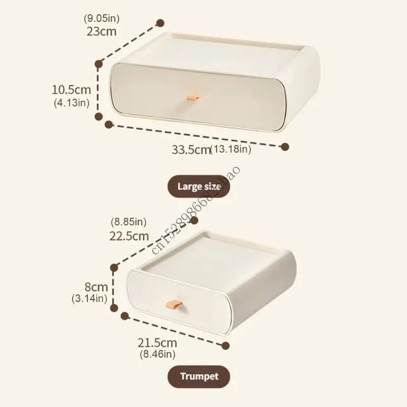 H7EA Space Saving Stackable Organizers Clear Drawer Bins Nonslip Base