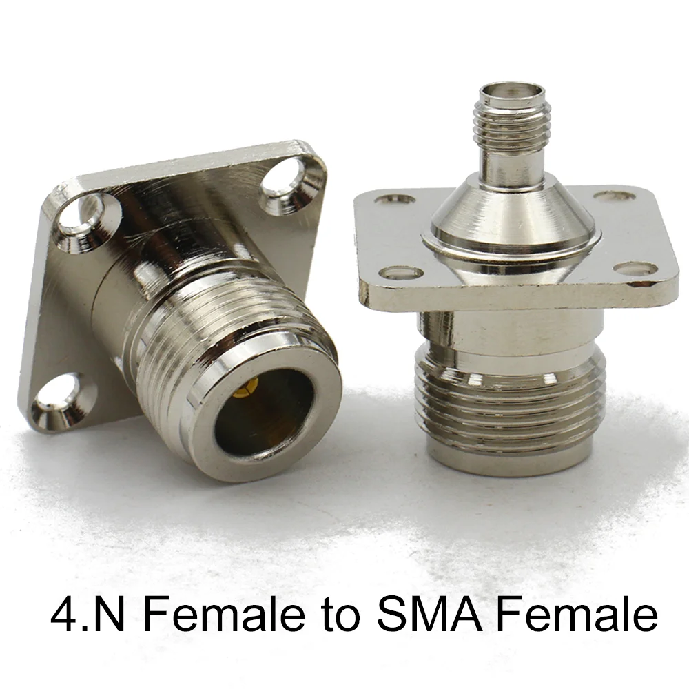 Connector N Type Male Female To SMA 4Holes Flange L16 N To SMA Male Female 4Hole Flange Chassis Panel Mount Socket New Brass