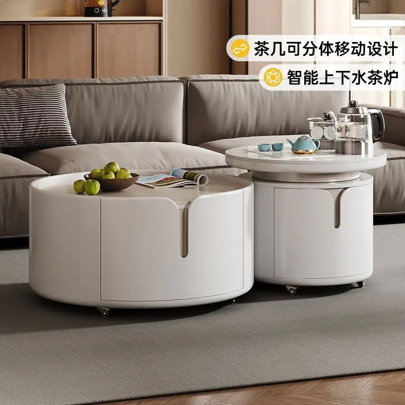 Household mobile small apartment multi-functional with tea making Kung Fu size round combination coffee table