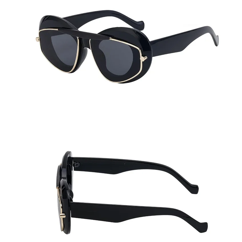 Y2K Big Frame Cat Eye Sunglasses Women For Men Luxury Brand Designer Vintage Sun Glasses Popular Punk Trendy Sexy Ladies Shades