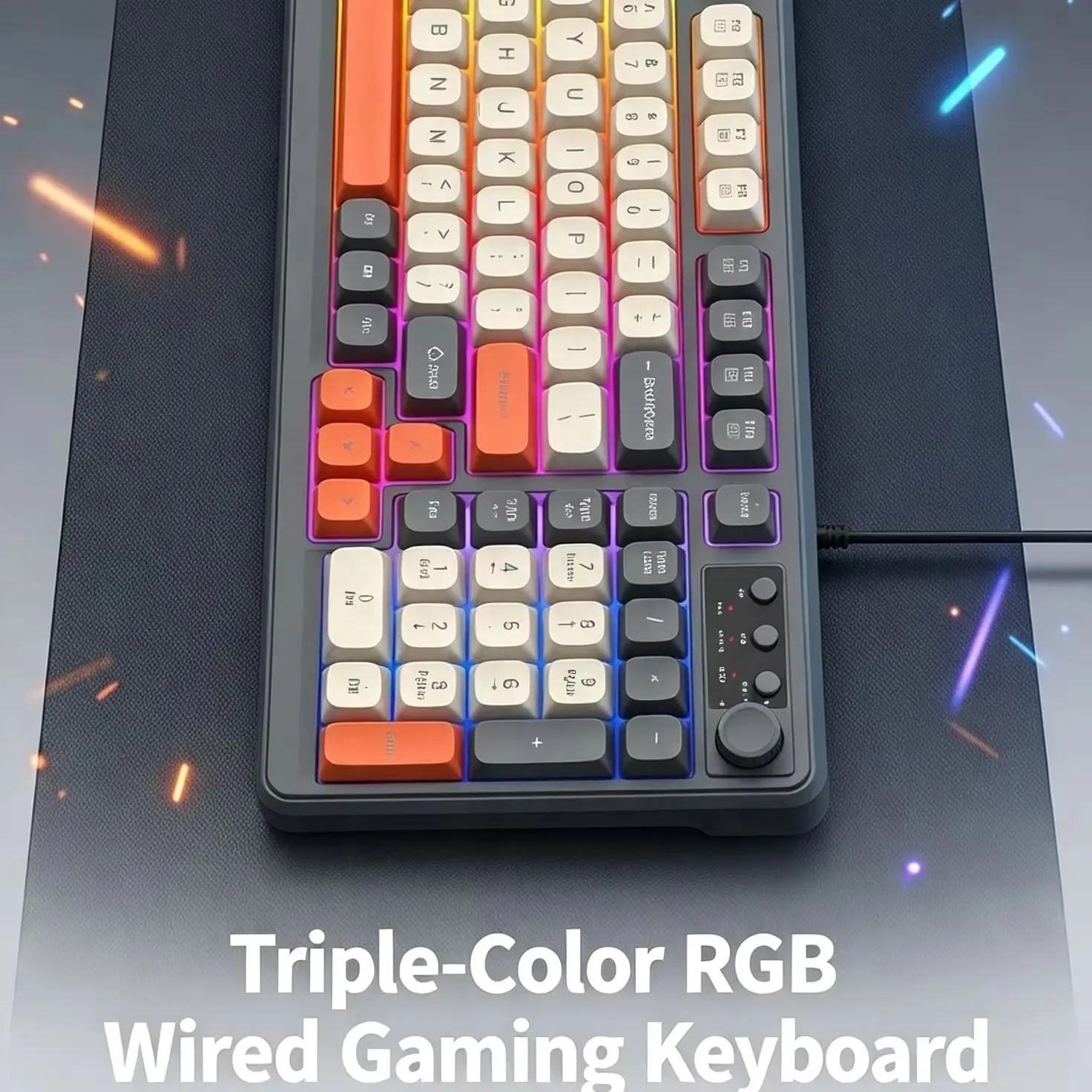 IMICE K98 Mechanical Feel Wired Gaming Keyboard With Rainbow-light RGB Keyboard ABS Ballcaps For Gaming PC  Computer Tablet