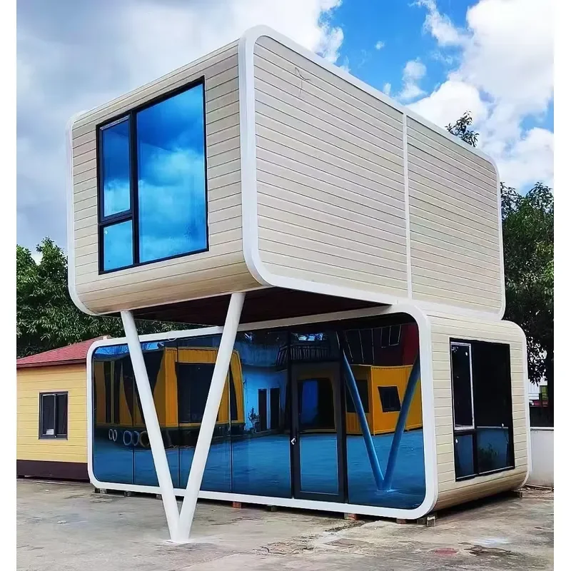 Portable House Modular Prefab Cabin with Panoramic View for Glamping Resorts Scenic Tourism