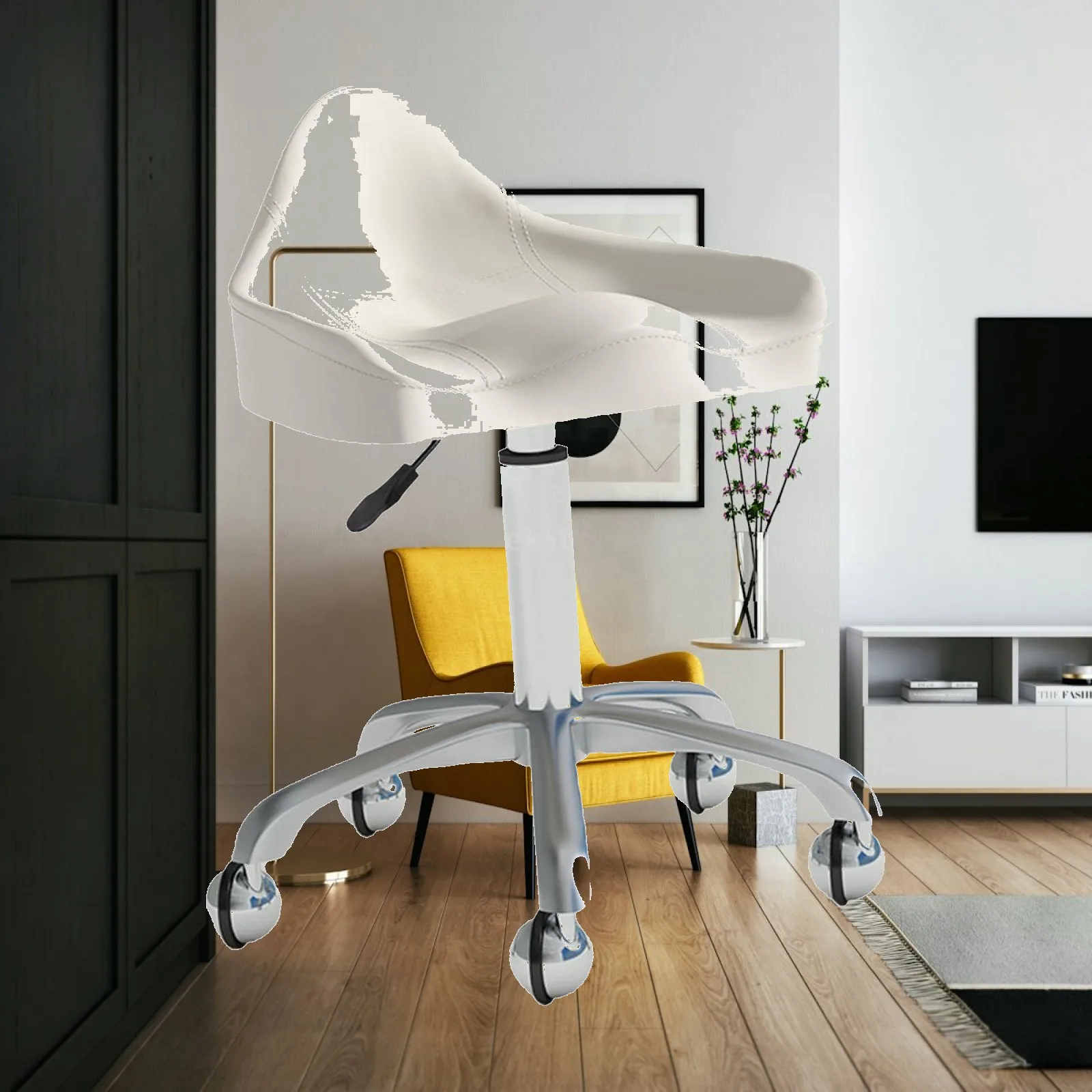 

Heavy Duty Rolling Stool Salon Stool Chair with Wheels for SPA Vanity Stool Housework Hairdressing Stool Hair Cutting