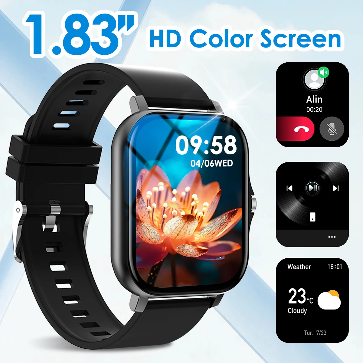 New smartwatch, can answer and make calls, message reminder, compatible with Android and iPhone