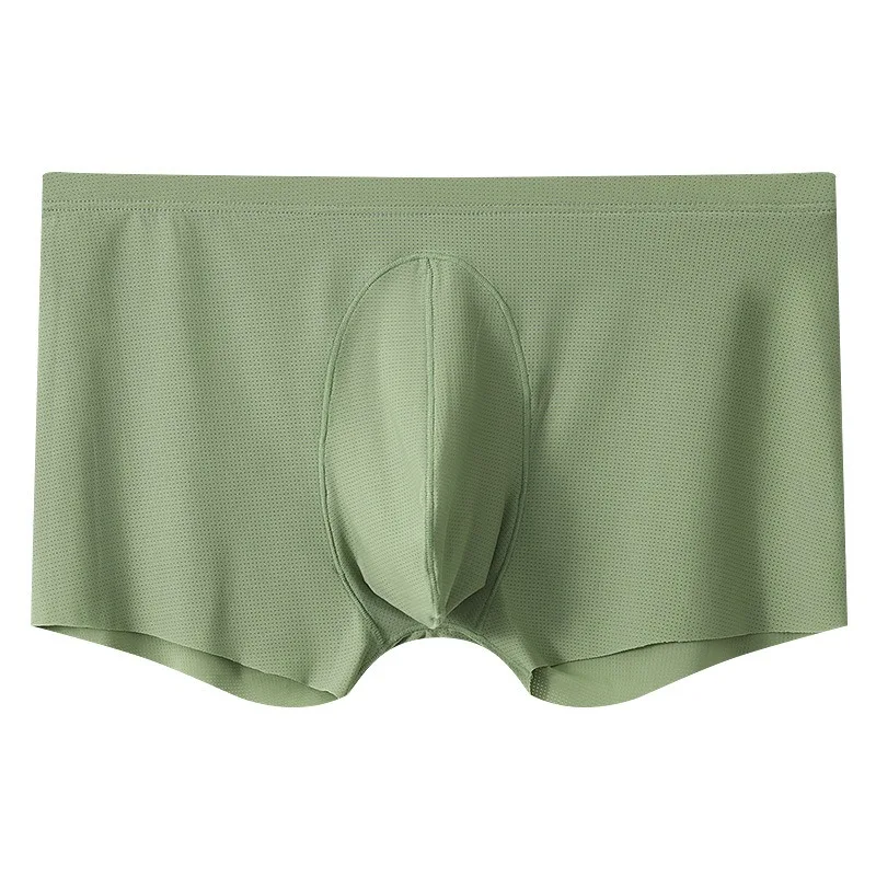Men's underwear ultra-thin ice silk solid color four corner underpants boxer shorts