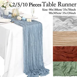 2/5/10Pcs Cotton Gauze Table Runner Dusty Blue Table Runner Cheesecloth Table Runner for Wedding Dinning Festival Party Home