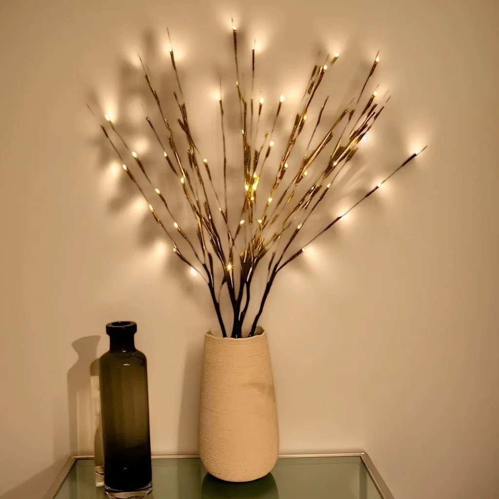 

16-LED Battery Box Branch Lights - Romantic Vase Decor & Glowing Plug-in Branches for Parties/Gifts (Decorative)