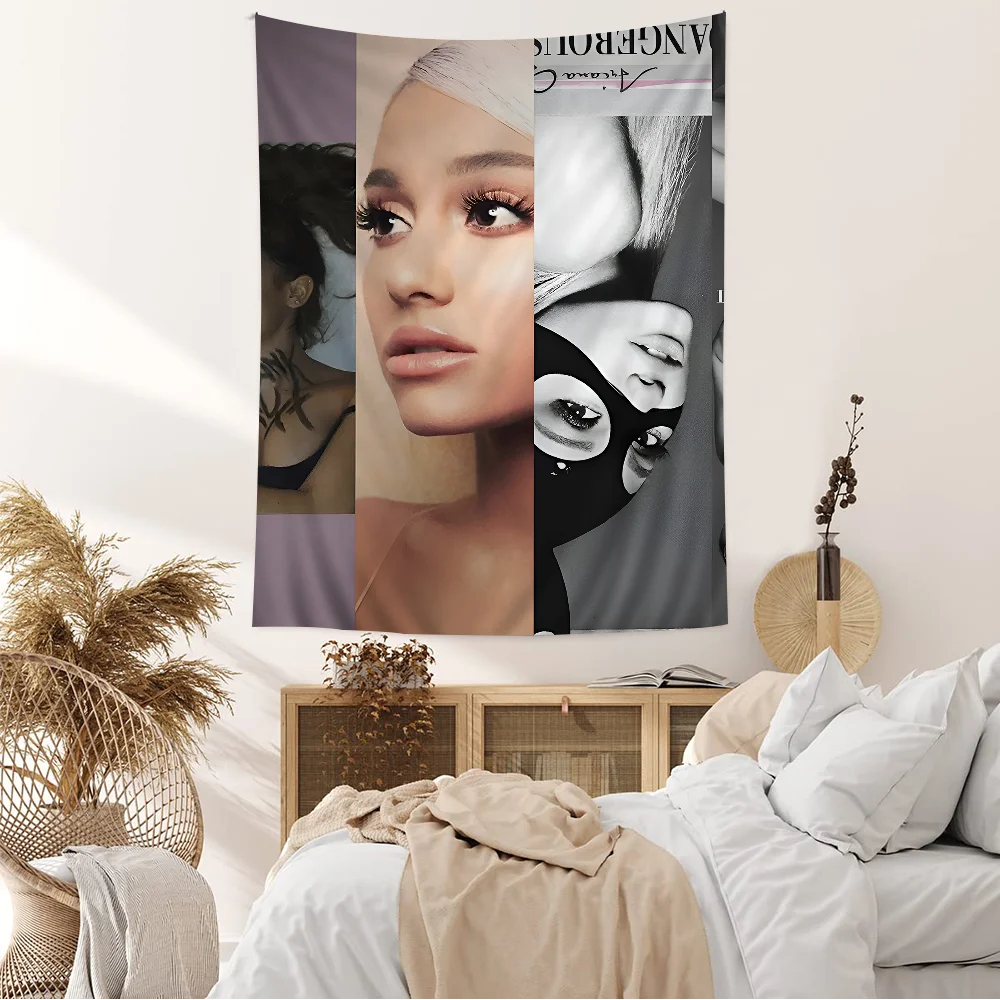 Singer Ariana-Grande Portrait Positions Printed Large Wall Tapestry Indian Buddha Wall Decoration Witchcraft Bohemian Hippie