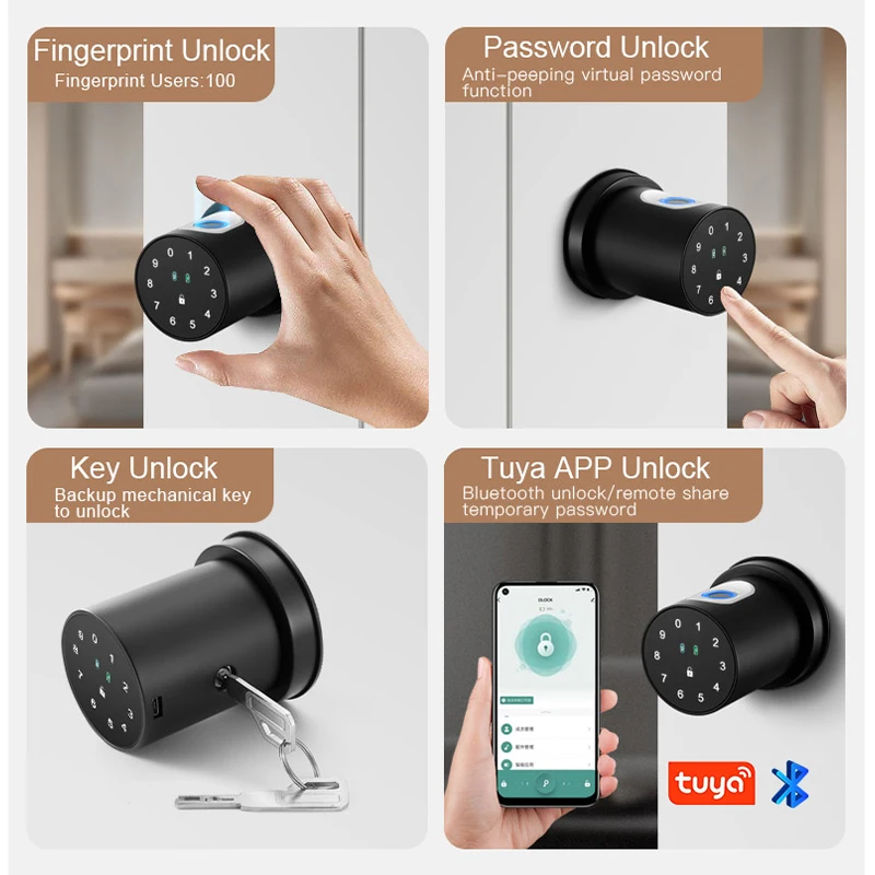 CDOK Q1 Tuya Bluetooth smart lock, fingerprint lock, password lock, suitable for bedroom, homestay, apartment