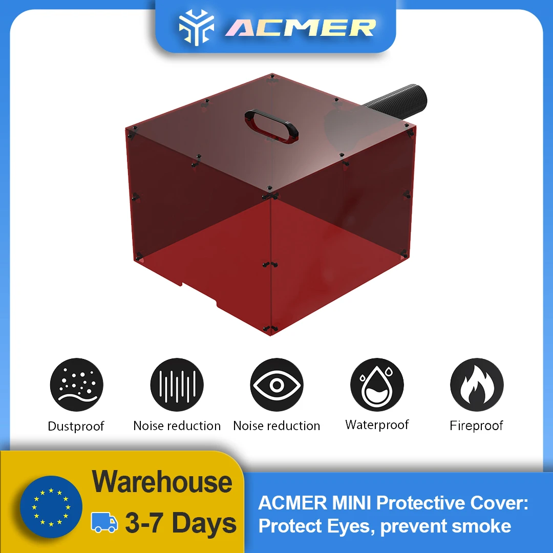 

ACMER Mini Protective Cover for Laser Engraver with Vent Eye Protection Dustproof Noise for S1 2.5W/3.5W/6W Engraving Machine