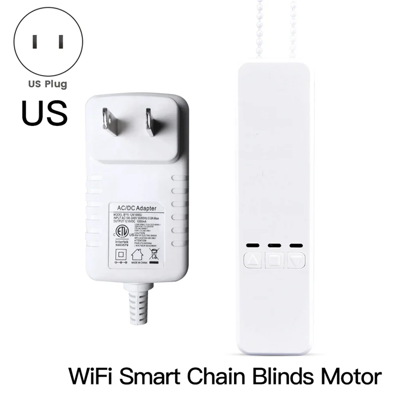 JABS-Tuya Wifi Smart Motor For Roller Blinds Electric Chain Shade Shutter Drive RF Remote Kit Smart App Via Alexa/Google US Plug