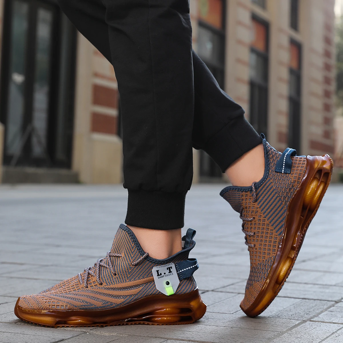 أحذية YRZL للرجال للاستخدام الخارجي أحذية رياضية قابلة للتنفس للرجال غير قابلة للانزلاق أحذية رياضية مريحة للمشي أحذية تدريب غير رسمية