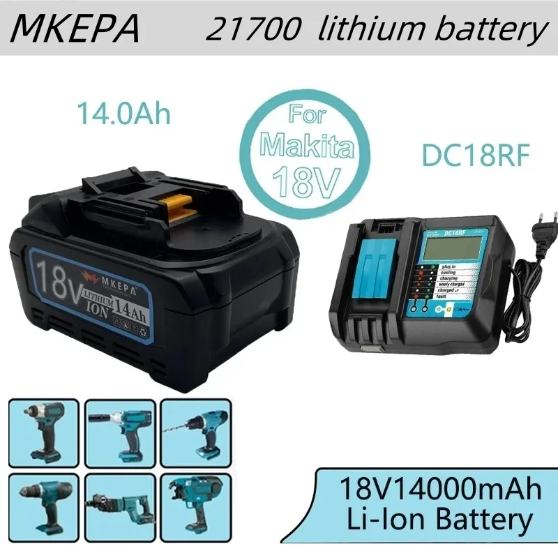 5S2P 21700 14000มิลลิแอมป์ต่อชั่วโมงต้นฉบับสำหรับ makita18V BL1830แบตเตอรี่ลิเธียมไอออนแบบชาร์จไฟได้ BL1860B 21โวลต์ BL1860 BL1850 BL1840