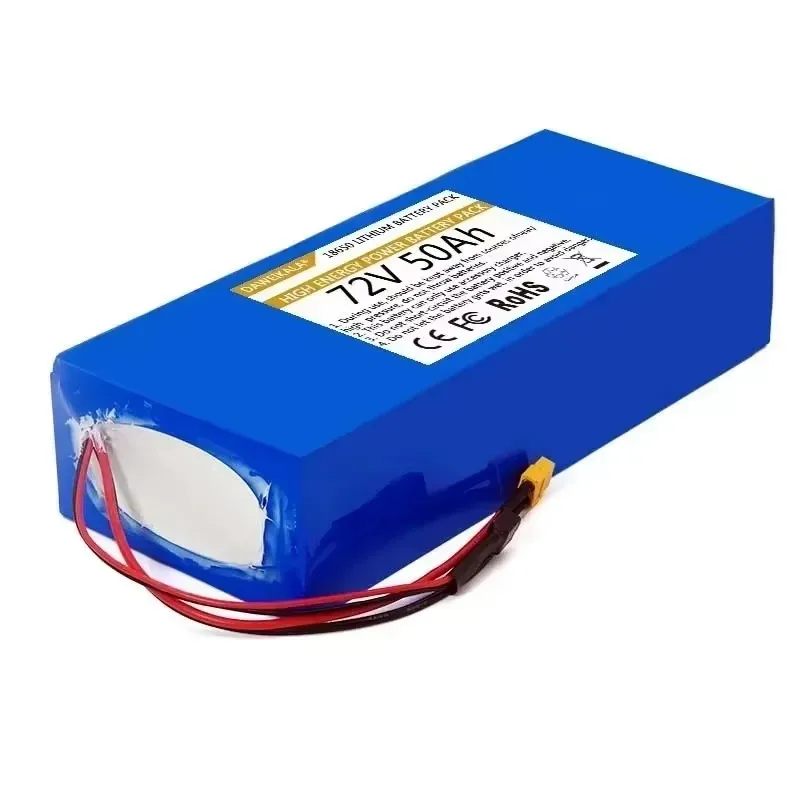 72V 20-50Ah Lithium Battery Pack - 3000W High Power for E-Bike/Scooter/Motorcycle | 84V BMS & 3A Fast Charger Included