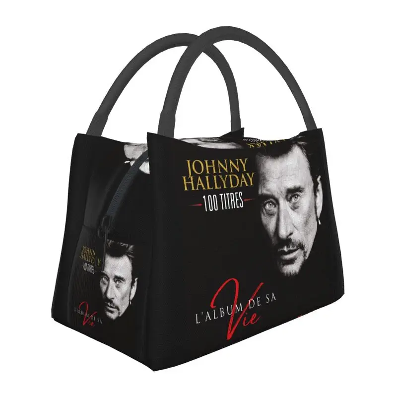 

Custom Johnny Hallyday Rock Lunch Bags Men Women Warm Cooler Insulated Lunch Boxes for Office Travel