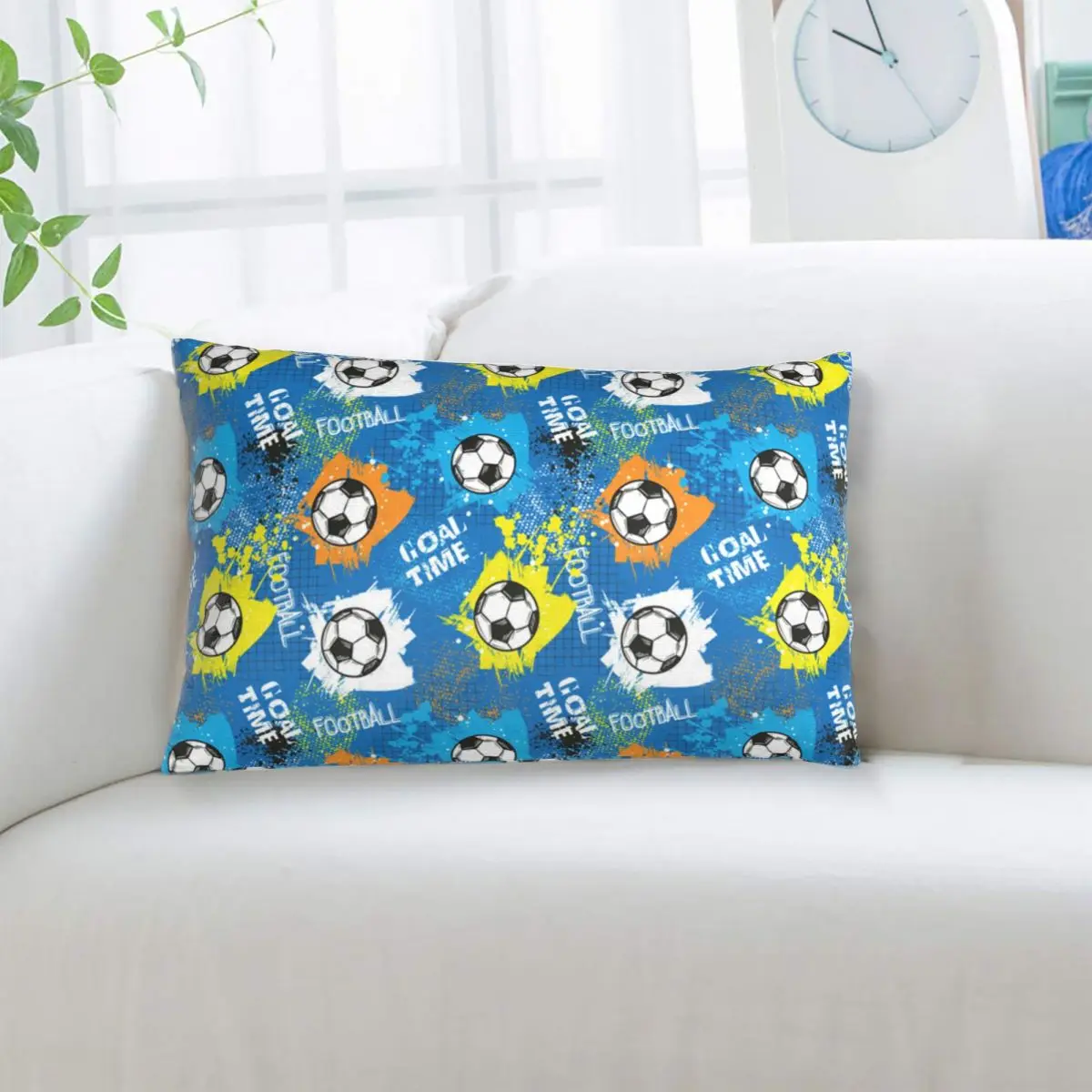 Football Graffiti Pattern Rectangle Pillowcase Cushion Cover Decorative Bedroom Bed Home Comfort Throw Pillow