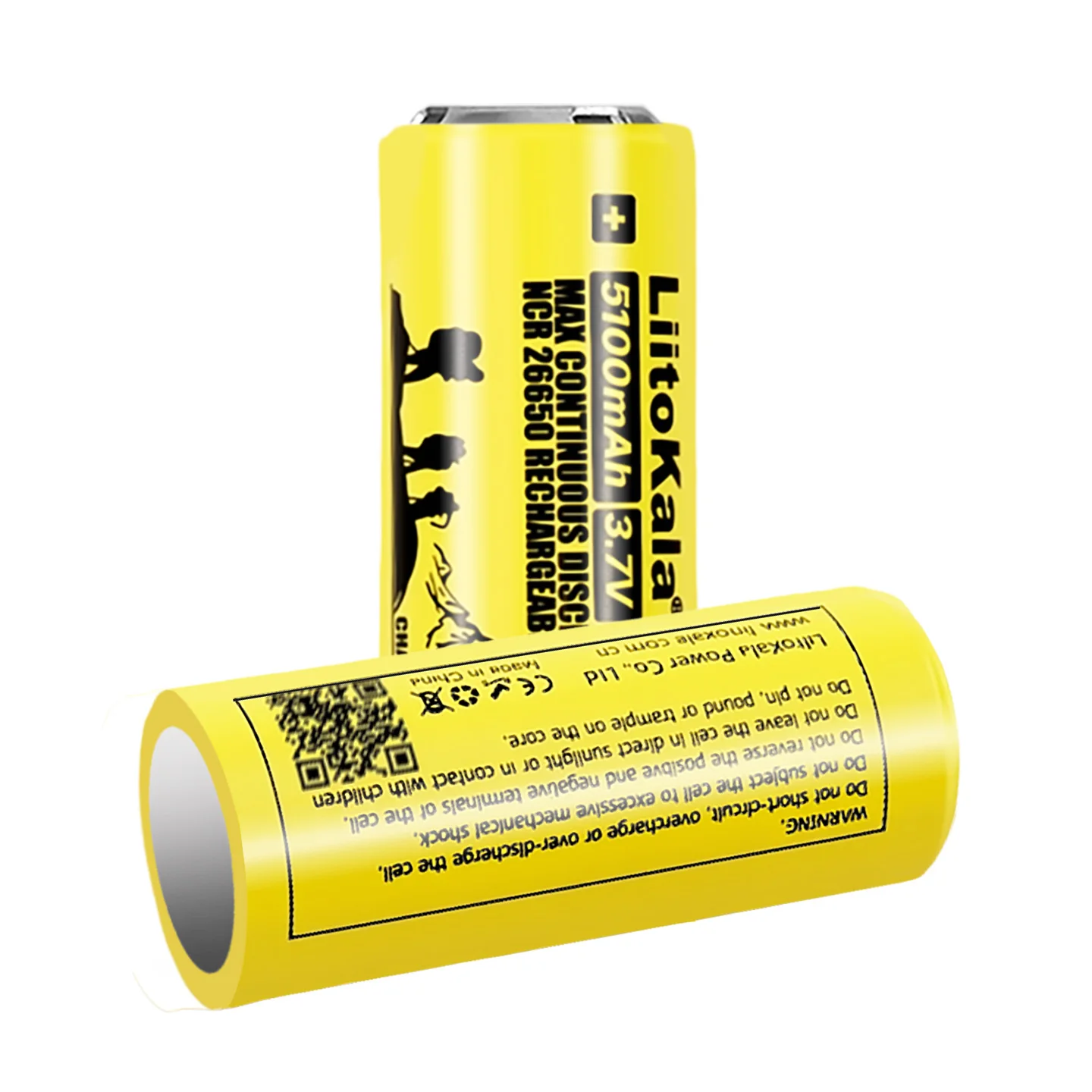 LiitoKala Lii-51S-JT 3.7V 26650 5100mah Bateria recarregável de íon-lítio 26650 de alta capacidade para lanterna led