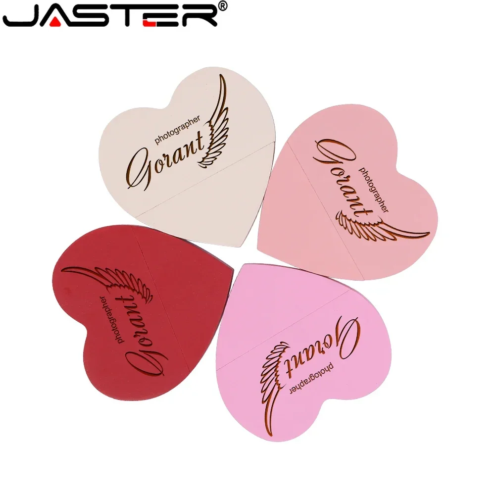 JASTER-Madeira USB Flash Drive para Computador, Presente de Casamento, Pen Drive, Red Core, U Disk, Presentes de Natal, USB Stick, 16GB, 32GB, 64GB, 128GB