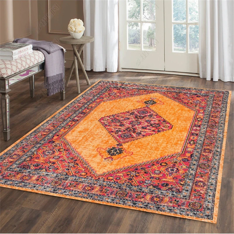 

Bohemian Ethnic Carpets for Home Living Room,Soft for Kids Play Area Rug Entrance Doormat,Bedroom,Non-slip Parlor Bath Floor Mat