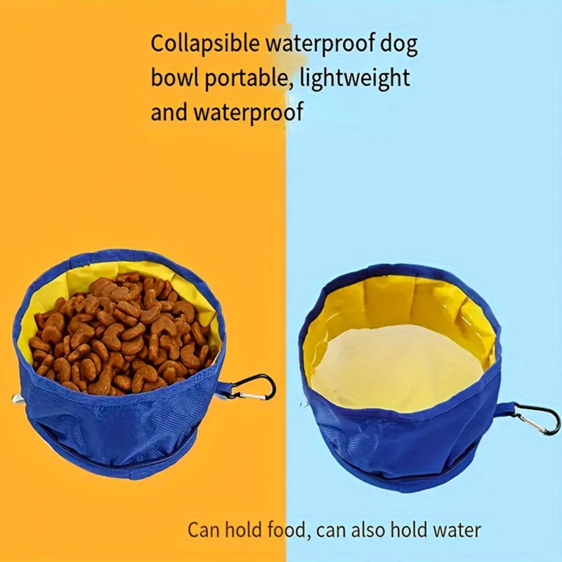 Foldable Oxford Cloth Zipper Dog Bowl Portable Drinking Bowl Food Bowl Pet Supplies Outdoor Folding Pet Bowl Pet Supplies