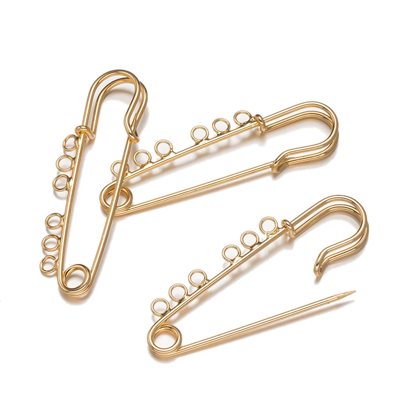 10pcs Heavy Duty Safety Pins Brooch Pins Blank Base with Holes For DIY Blankets Skirts Craft Jewelry Making Supplies Accessories