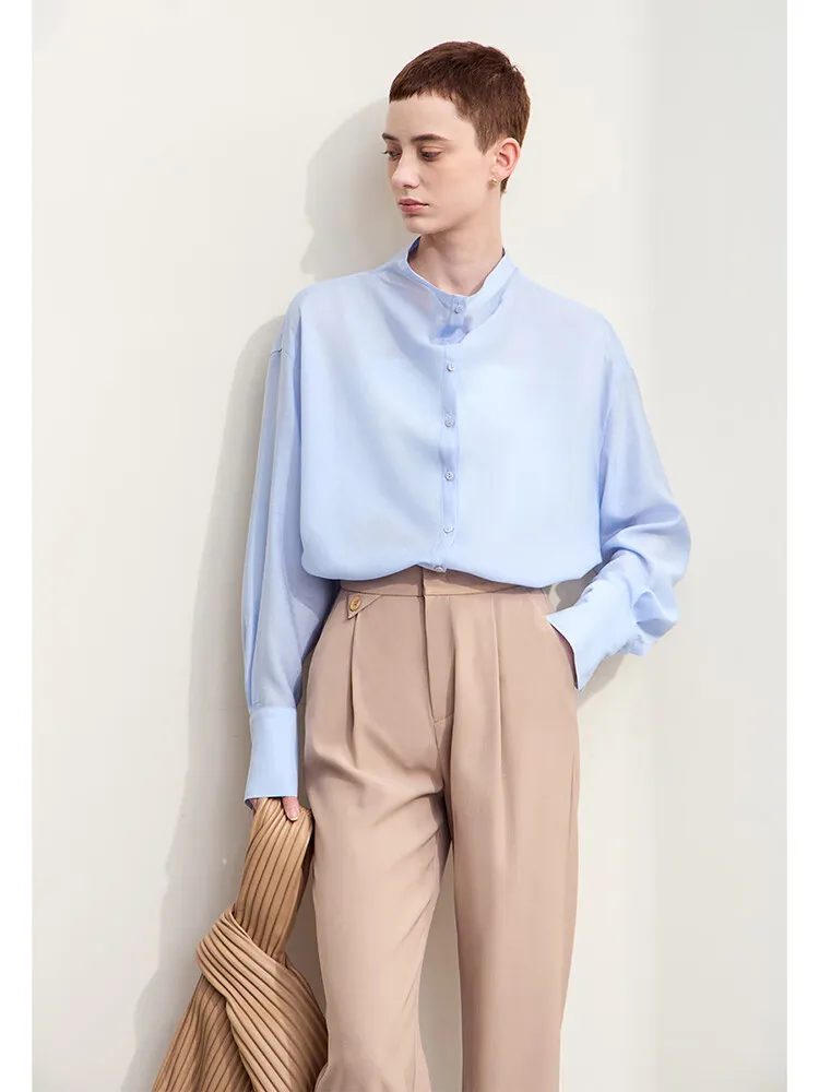 

Женская рубашка Amii Minimalism 2025: Новая осенняя модель для офиса, свободная блузка с рукавами-каплями, модный женский топ средней длины 12423029