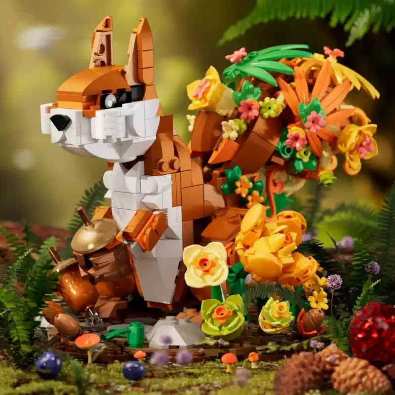 

iDEA Flower Animals Building Block Assembly Model Kits Flower-tailed Squirrel Bricks Educational Toy Collection For Kids GIfts