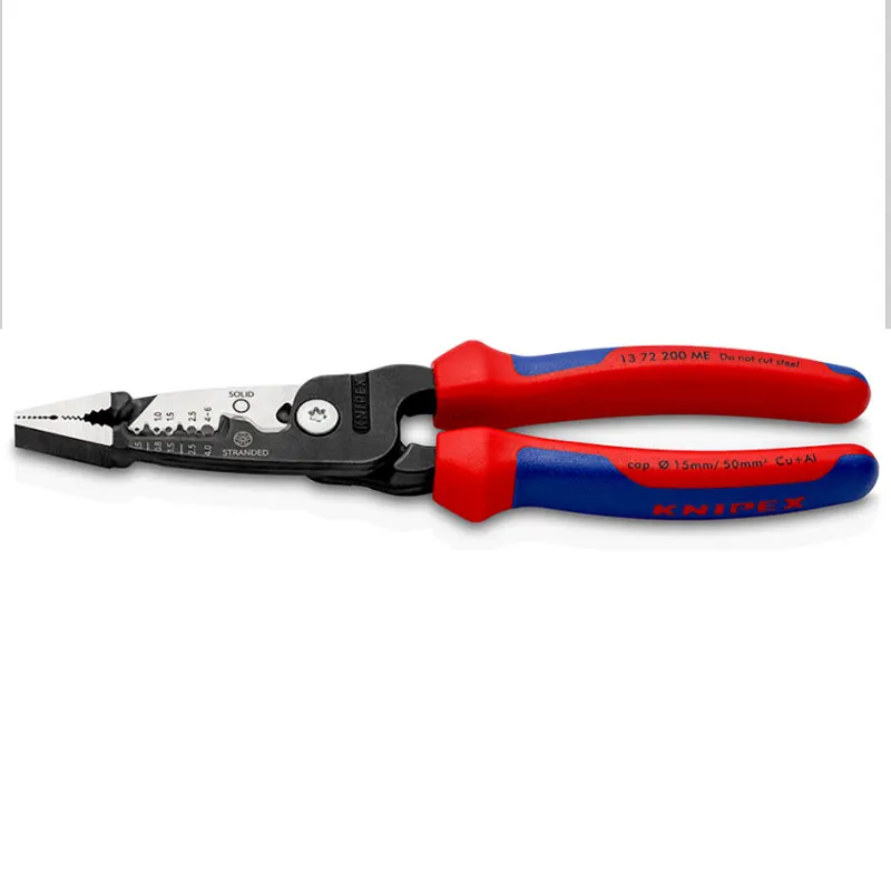 KNIPEX 13 72 200 ME Electrician's Plier 7.8-Inch Multicomponent Sleeves Plier Secure Holding Large Capacity Range Easy Operation