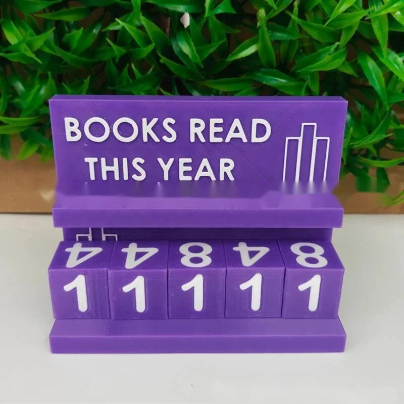 

Calendar Plastic Decorative Book Tracker Yearly Reading Log Display Bookshelf Counter Classroom Gift Christmas Librarian Desk