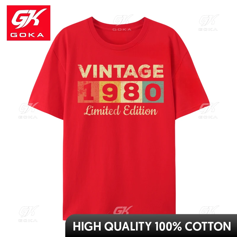 Vintage 1980 Made in 1980 41st Birthday 41 Years Cotton Men Slim Fit T Shirts Normal Tops & Tees Coupons Simple Style