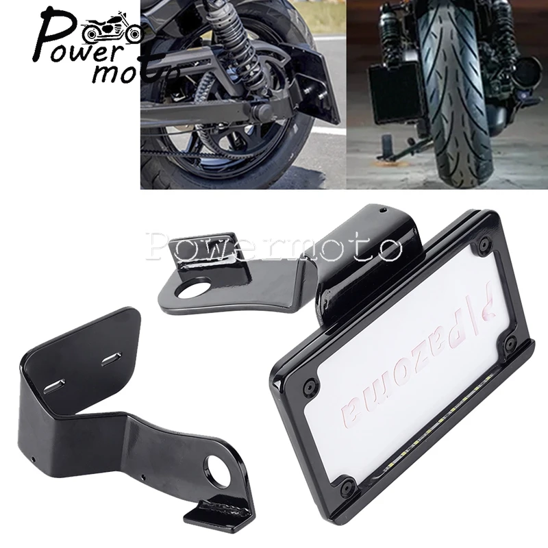 

Для Harley Nightster 975 RH975 RH 975 22-2023 черная часть мотоцикла боковое Крепление держатель номерного знака Кронштейн с фотолампой