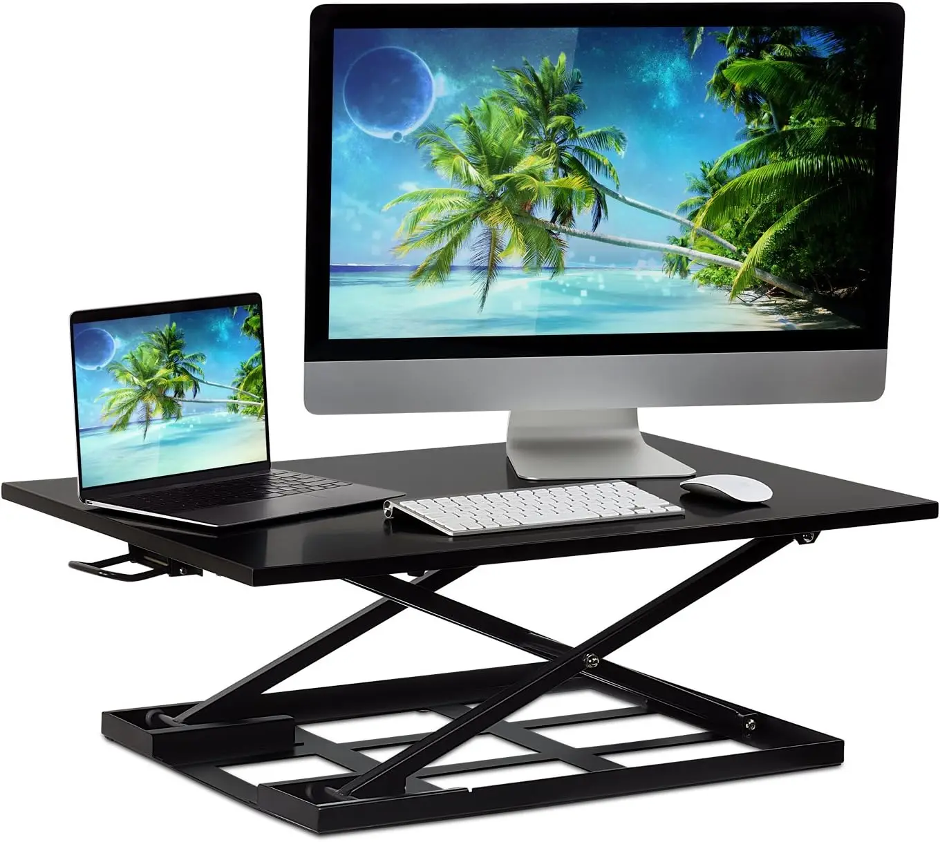 Standing Desk Converter, Height Adjustable Sit Stand Desk, 32x22 Inch Preassembled Stand Up Desk Converter, Ultra Low Profile