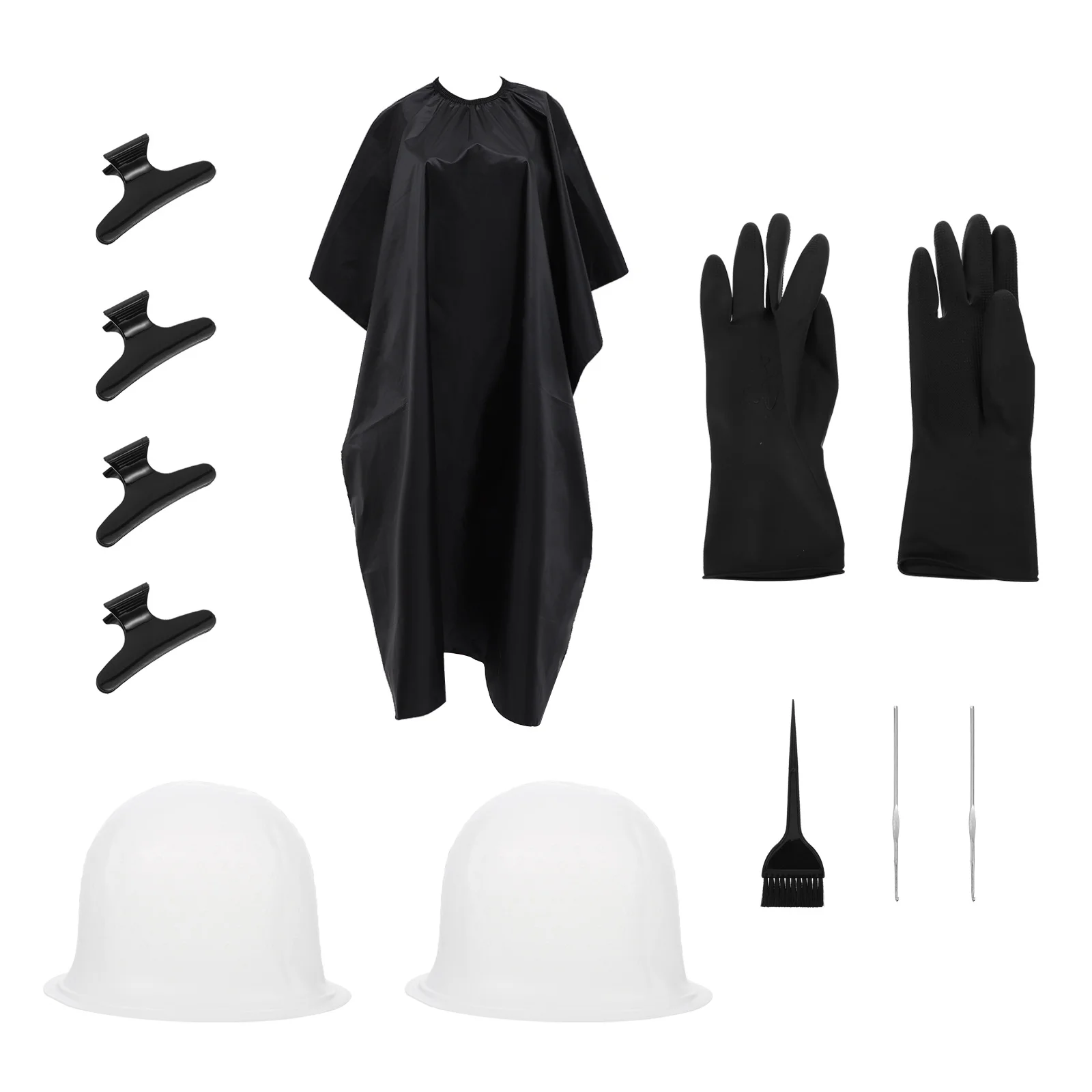 11Pcs Silicone Highlight Cap Hair Dyeing Tools Set Gloves Cape Reusable Hair Coloring Kit for Home Salon Salon Highlight Cap